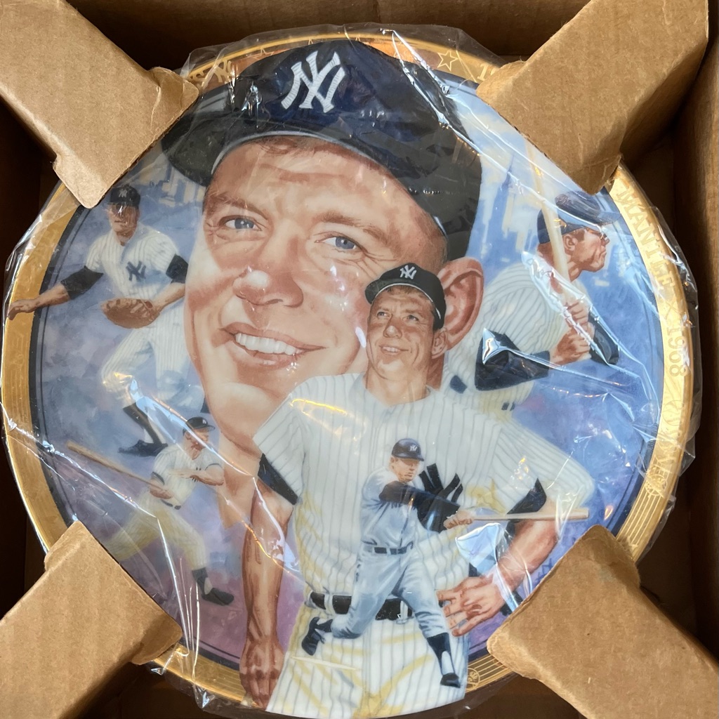Mickey Mantle Collectors Plate From The Hamilton Collection